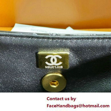 Chanel Patent Calfskin  &  Gold-Tone Metal Mini Flap Bag with Top Handle AS4472 Black 2025